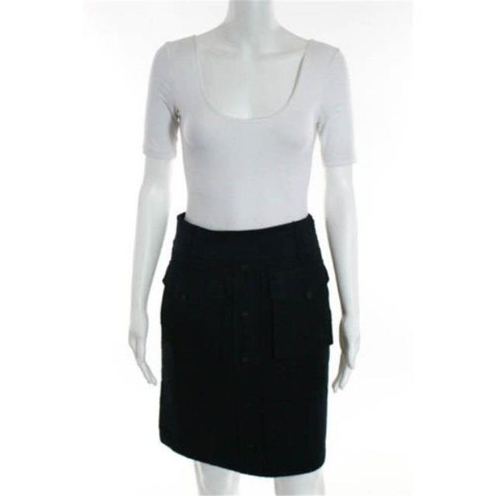 Marc Jacobs Black Cotton Mid Rise 4 Pocket Skirt Size 2 - Picture 3 of 9